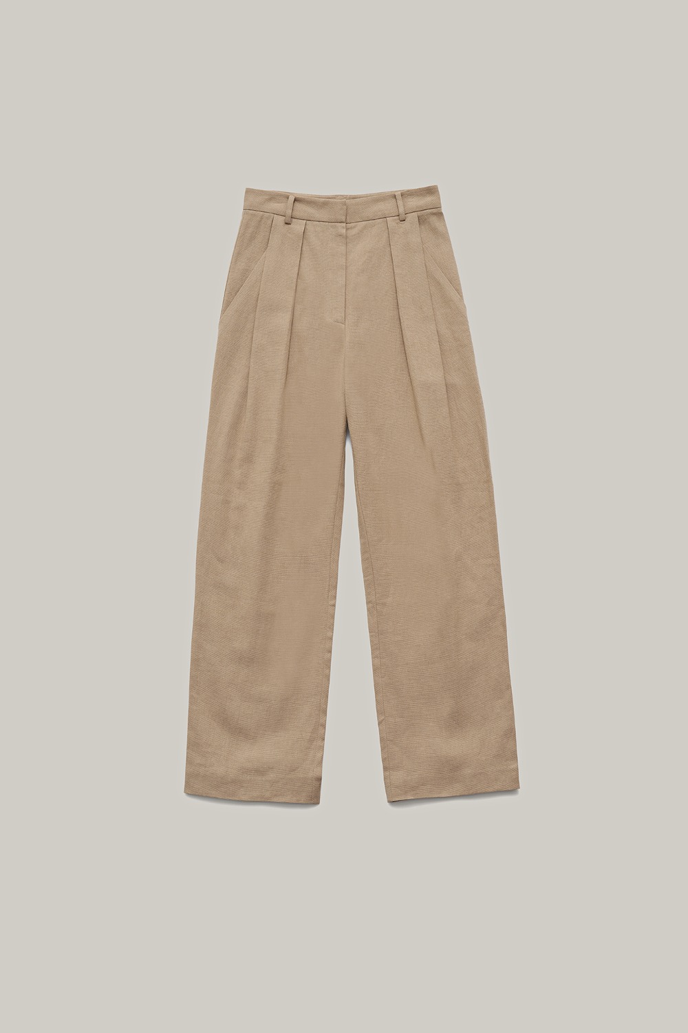 Knotted linen slacks (Khaki)