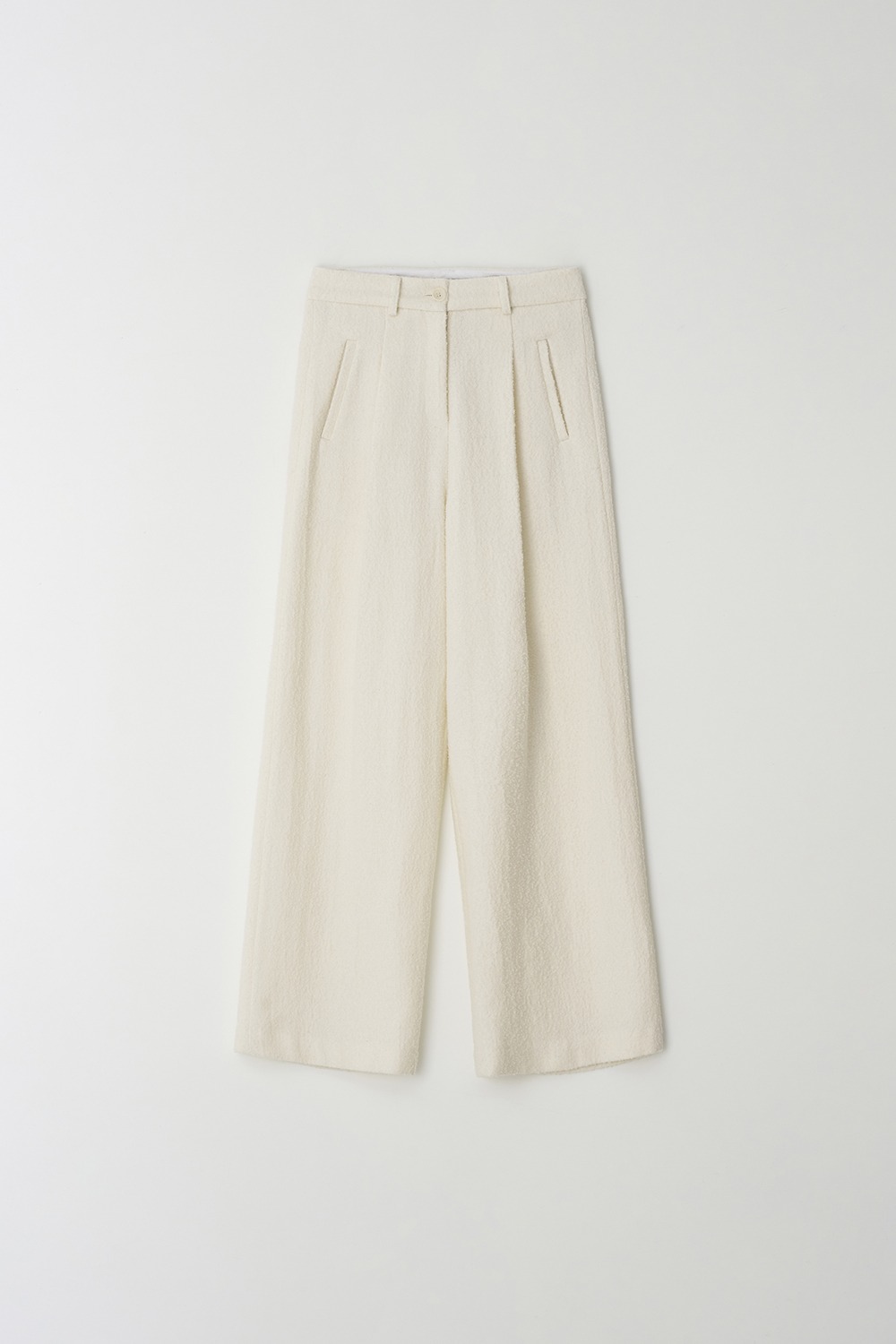 Wool boucle pants (Ivory)