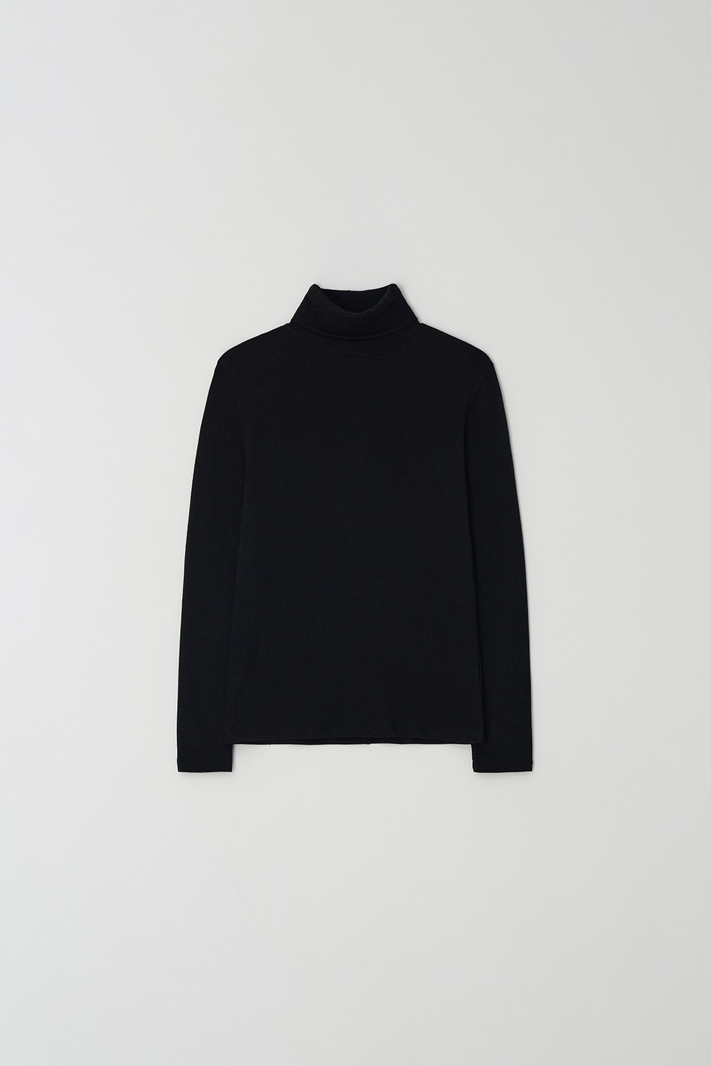 Basic wool turtleneck top (Black)
