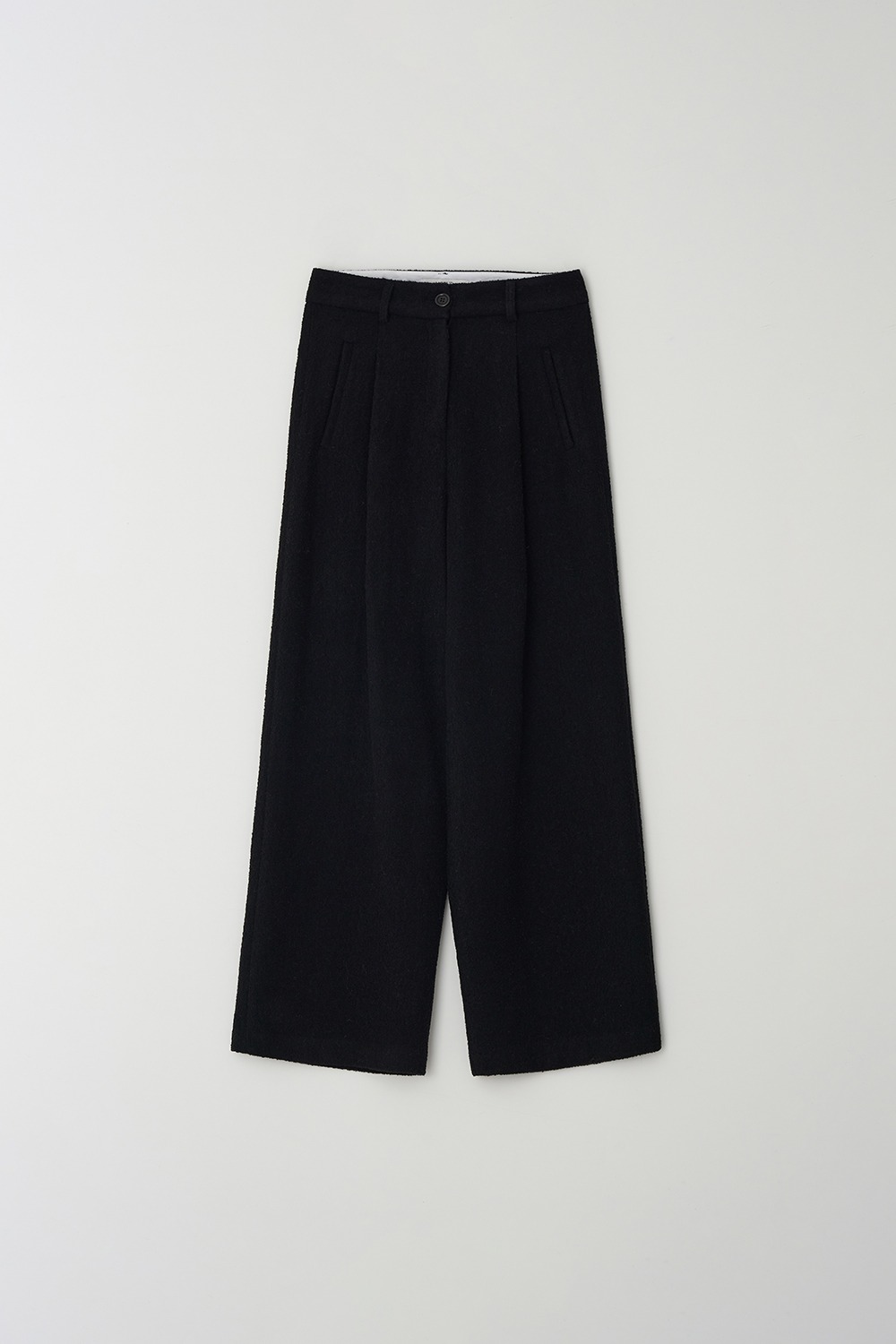 Wool boucle pants (Black)