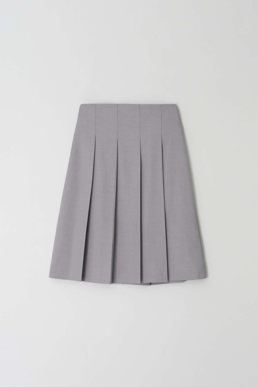 Season pleated midi skirt (Gray)