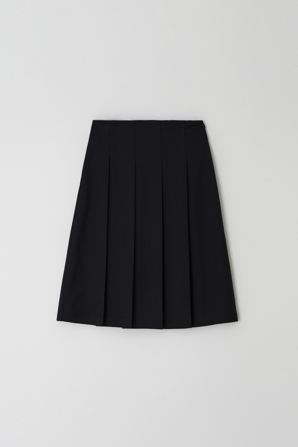 Season pleated midi skirt (Black)