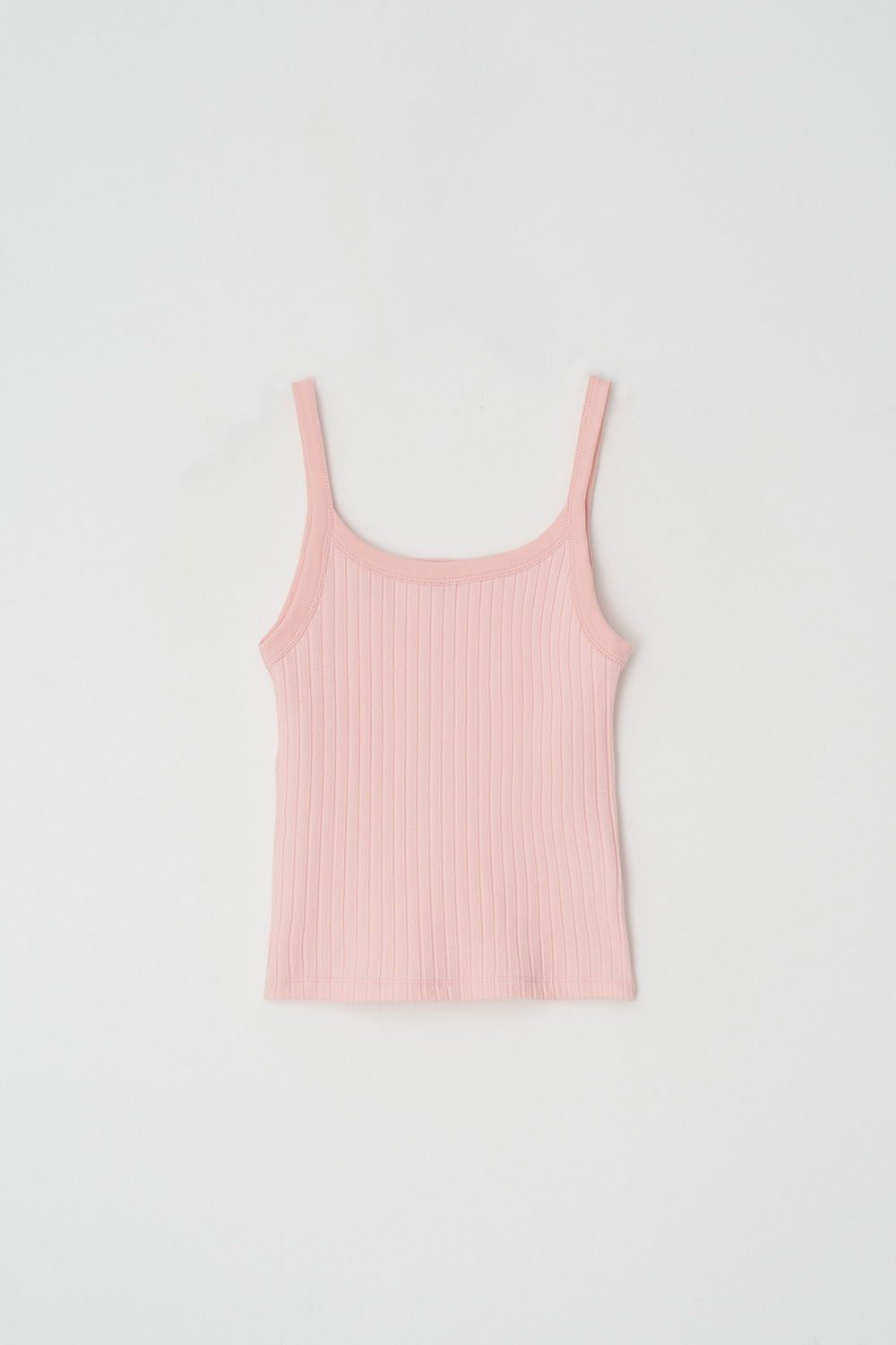Ribbed square sleeveless (Pink)