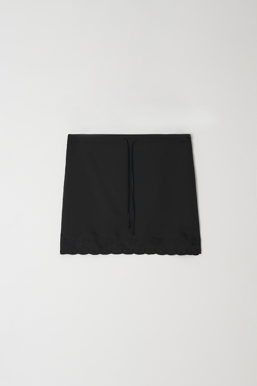 Rose eyelet skirt (Black)